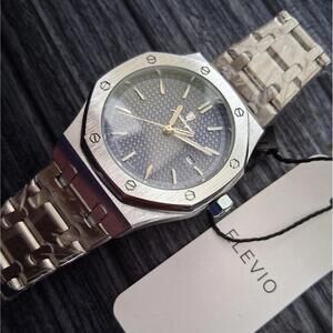 Poedagar 44mm Blue & Silver Watch w/Textured Dial New In Box